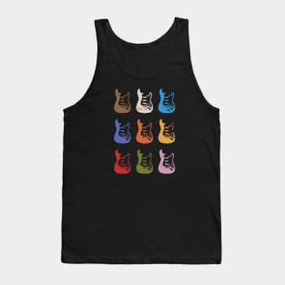 S-Style Electric Guitar Bodies Colorful Theme Tank Top